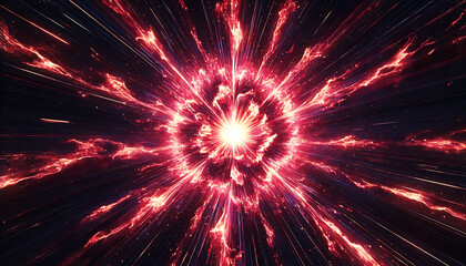 集中線とピンク色の炎のメラメラ放射線4