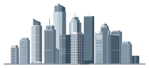 PNG Skyscrapers cityscape architecture illustration.