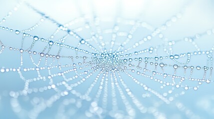 Obraz premium Dew Drops on a Spider Web.