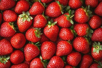 Texture of sweet fresh strawberries as background, closeup , ai
