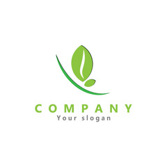 green logo. leaf logo. plant  logo