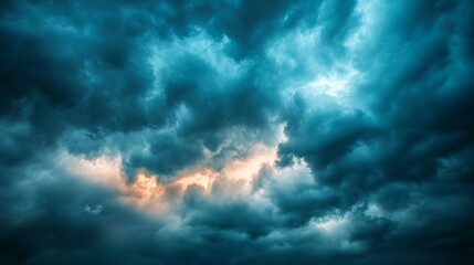 Fototapeta premium Dark sky with stormy clouds. Dramatic sky rainDark clouds before a thunder-storm.