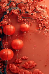 Fototapeta premium Chinese New Year Illustration Background
