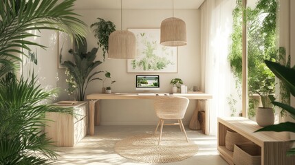 Create a Serene Workspace with Natural Decor: Inspiration for Calm Productivity