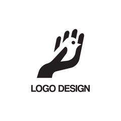 hand bird logo design template