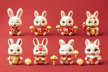 Obraz premium Traditional Chinese Festival: Mid-Autumn Festival, rabbit and moon illustration