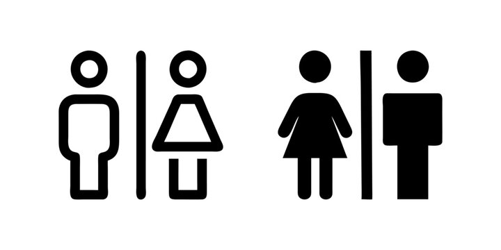 Set of Girls and boys restroom sign. men and women restroom icon. toilet icon sign symbol. vector illustration.