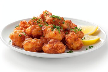 Fototapeta premium Japanese karaage with lemon wedges