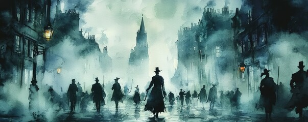 Lost in the Mist of Time A Watercolor Journey Through Victorian London.