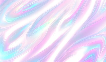 Obraz premium Holographic background seamless trendy iridescent light foil texture. Soft holographic pastel unicorn marble background pattern. Modern pearlescent blurry abstract swirl illustration. 