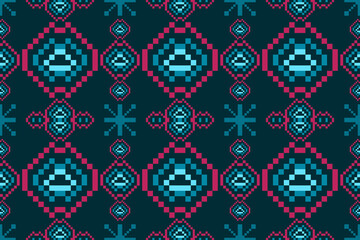Pixel knitted pattern illustration.