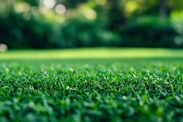 Naklejka premium Green turf grass texture and background. Green grass field. Green grass for golf course, soccer, football, sport. Green grass field for golf course, soccer, football, sport, ai