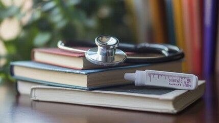 Pregnancy Journey: A Stethoscope, Books, and a Test