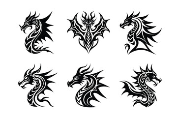 Set of Seahorse silhouette vector illustration