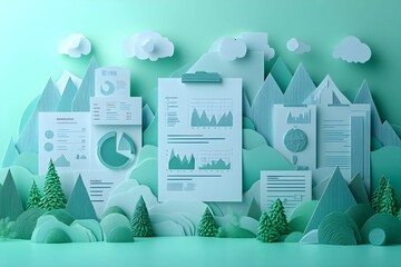 An illustration of a business concept in a papercut style, featuring vibrant and well-designed colors. The layered textures and clean lines bring a modern, creative touch to the overall visual appeal.