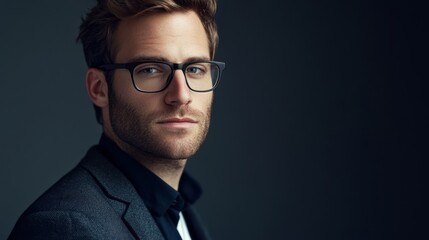 Confident Businessman in Glasses: A Stylish Portrait Shoot 1