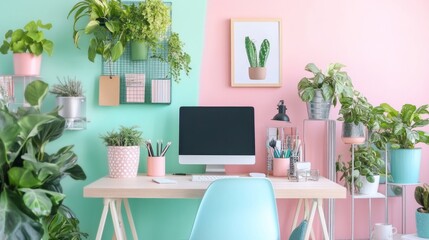 Dreamy Pastel Desk Setup with Plants: A Guide to Stylish Productivity