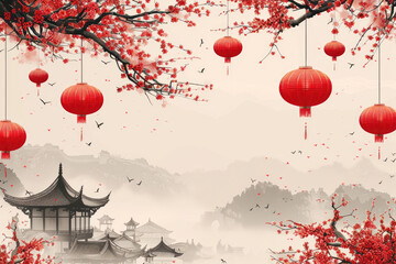 Obraz premium Chinese New Year Illustration Background