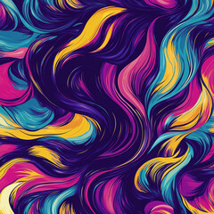 Obraz premium Unique Cascading Hair Pattern Fabric Vector Illustration: Delicate Threads of Design