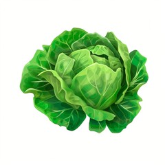 Lettuce icon, 3D Rendering isolated on a white background
