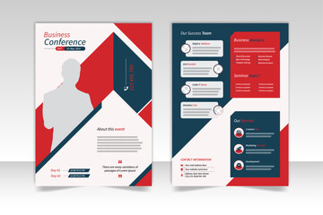 Modern conference flyer template and 2 page conference flyer template design