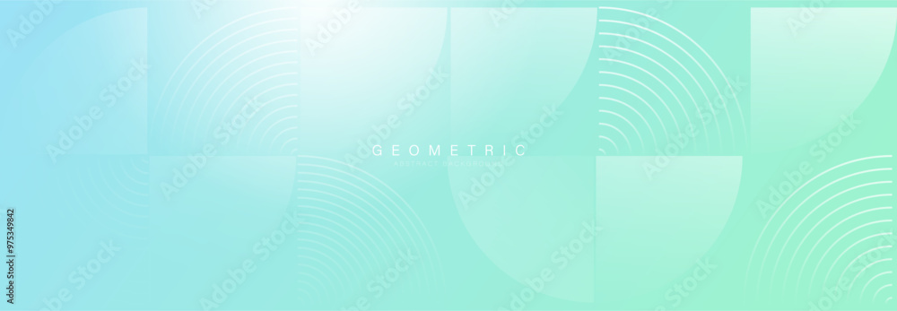 Aufkleber geometric abstract design with soft gradients in light green and blue
