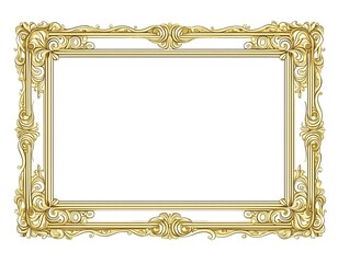 old wide ornamental baroque blank ancient picture frame cut out
