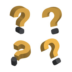 3d question mark realistic vector concept