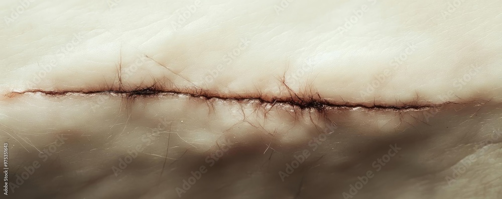 Poster abstract close-up of a textured surface with organic lines, showcasing a blend of soft hues and intr