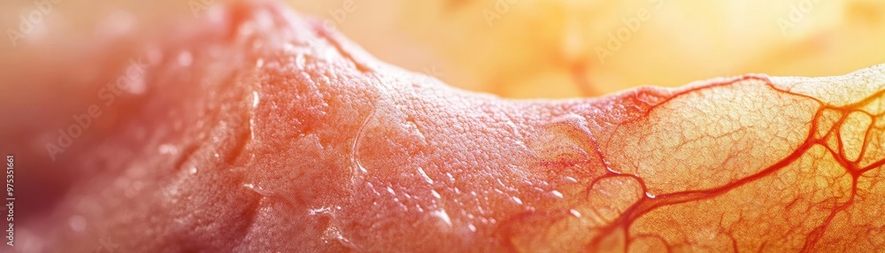 Poster close-up of intricate textures and colors, showcasing organic patterns and details found in nature o
