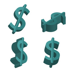 3d dollar sign schedule realistic vector green concept