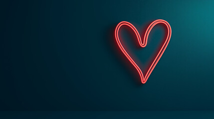Glowing Neon Heart on a Dark Background for a Bold Wallpaper
