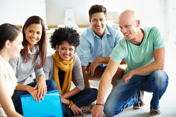 Teamwork, growth and creative with business people in office for meeting, collaboration and...