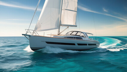 Fototapeta premium sailing boat on the sea