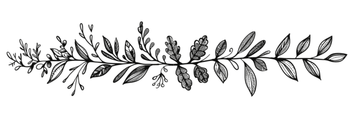 PNG Elegant botanical floral border illustration