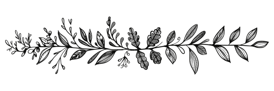 PNG Elegant botanical floral border illustration