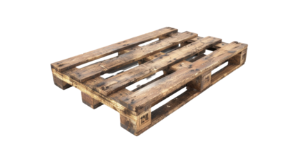 Stacked wooden euro pallets on transparent background