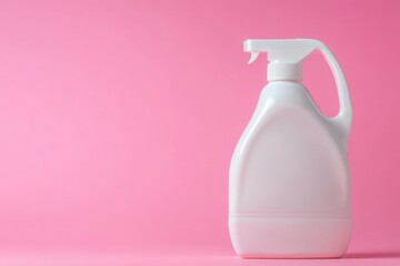 White plastic bottle for liquid laundry detergent, with a handle