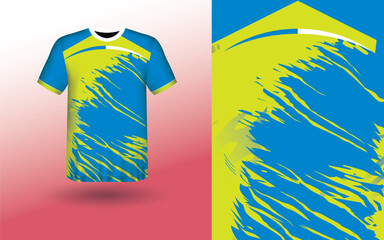 T-shirt Sport Design Template, T-shirt Mockup Abstract Grunge Sport Jersey Design For Cricket, Football Soccer, Racing, Sports, Running Soccer Jersey. Uniform Front View