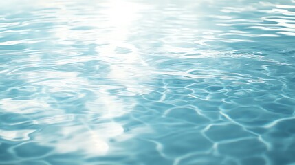 Obraz premium Crystal clear water surface reflecting light, creating a serene and tranquil atmosphere for relaxation and enjoyment.