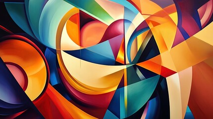 Obraz premium Abstract art background with vibrant colors, shapes, and textures.
