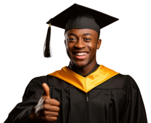 PNG A student graduation african men intelligence achievement certificate.