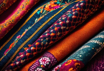 vibrant fabric designs featuring intricate motifs colorful patterns stunning display textile artistry, colors, creativity, style, craftsmanship, detail, surface