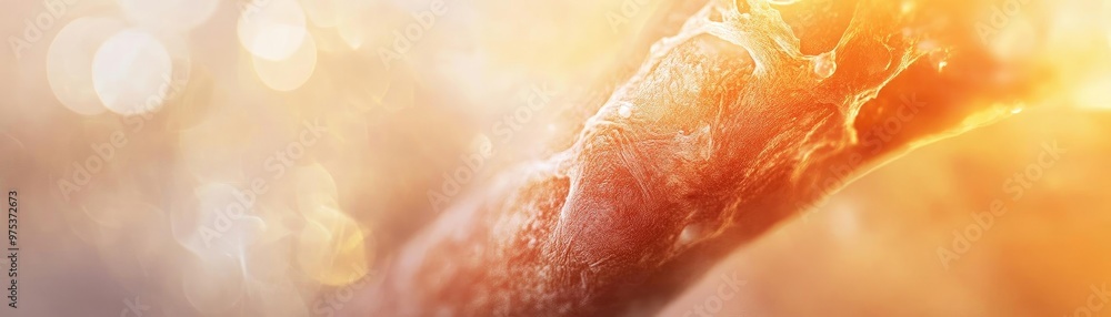 Aufkleber abstract close-up of a textured surface with warm glowing light, creating an ethereal and artistic a