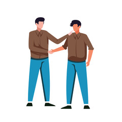  Businessmen handshake. 2 man handshaking, Building relationships leads to success. Flat vector illustration.