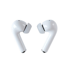 Wireless Earbuds with Silicone Ear Tips on transparent background