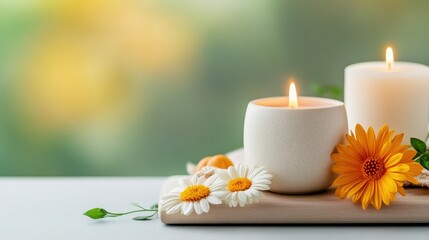 Relaxing Candlelight and Floral Decor