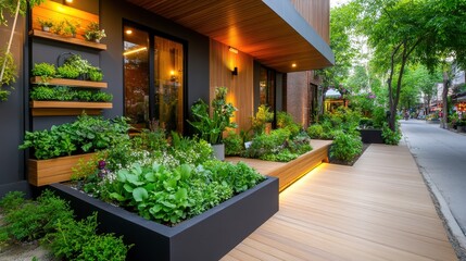 Urban Oasis: Modern Green Facade Design