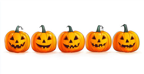  pumpkins on a white background