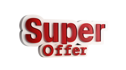 Super Offer text on transparent background